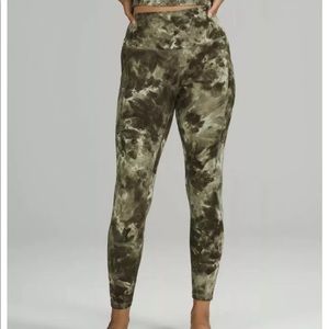 NWT Lululemon Align High-Rise Pant Diamond Dye Light SageGreenDarkOlive Pockets